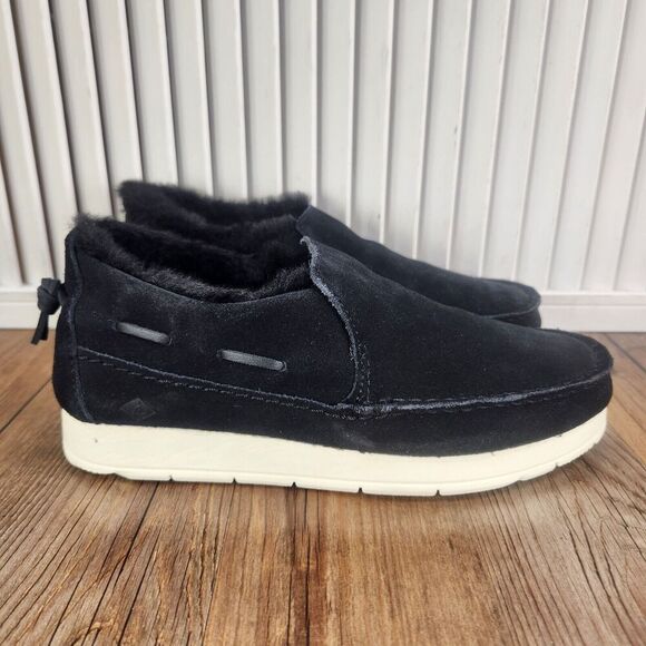 Sperry Moc-Sider Base Core Black Womens Sz 6 M Suede Casual Slip On Loafer Shoes - Picture 2 of 11